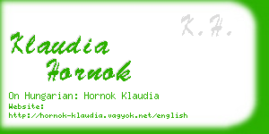 klaudia hornok business card